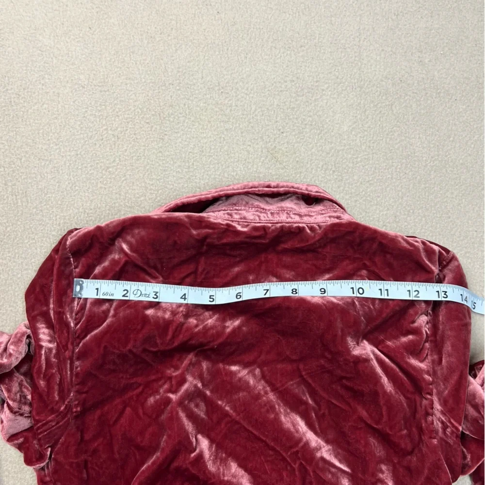 By Anthropologie Blazer Womens XXS Raspberry Velvet Tulip-Back Open Front NWT - Picture 9 of 9